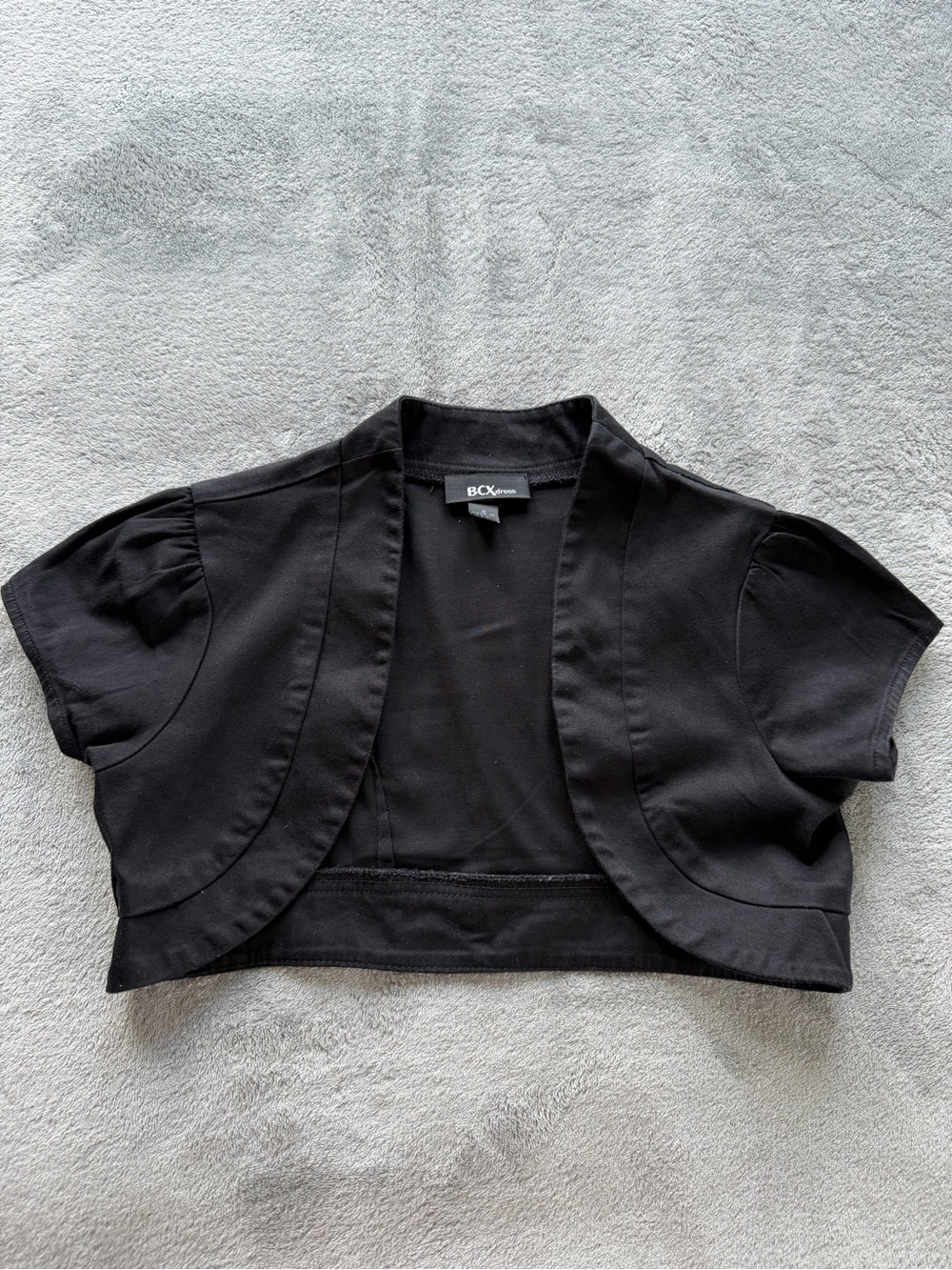 BCX Black Short-Sleeve Cropped Bolero